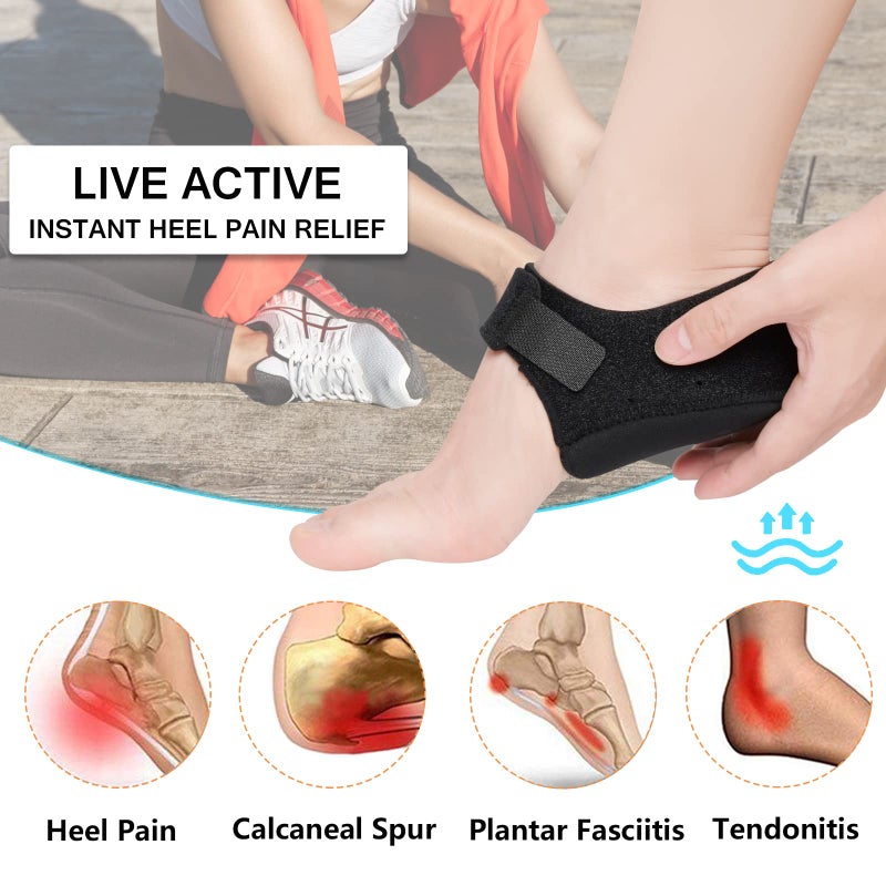 JUMPOW Heel Protectors  Heel Cups for Heel Pain  Heel Support  Thicken&Breathable  Idea for Plantar Fasciitis Relief  Bone Spur  Achilles Tendinitis  Gel Heel Pads  Silicone Heel Cushion for Men & Women - Image 2